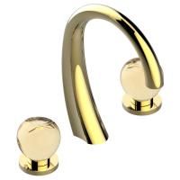 THG POMME CRISTAL LUSTRE OR Смеситель для раковины на 3 отверстия, с донным клапаном, цвет Soft gold