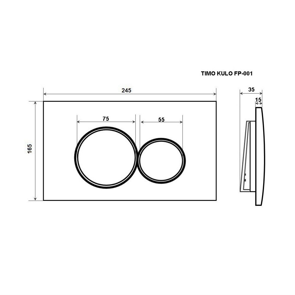 Клавиша смыва TIMO FP-001MB, черный