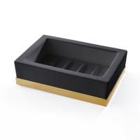 3SC Mood Deluxe Black Мыльница настольная, цвет: чёрный матовый/золото 24к. 3SC Mood Deluxe Black Мыльница настольная, цвет: чёрный матовый/золото 24к.