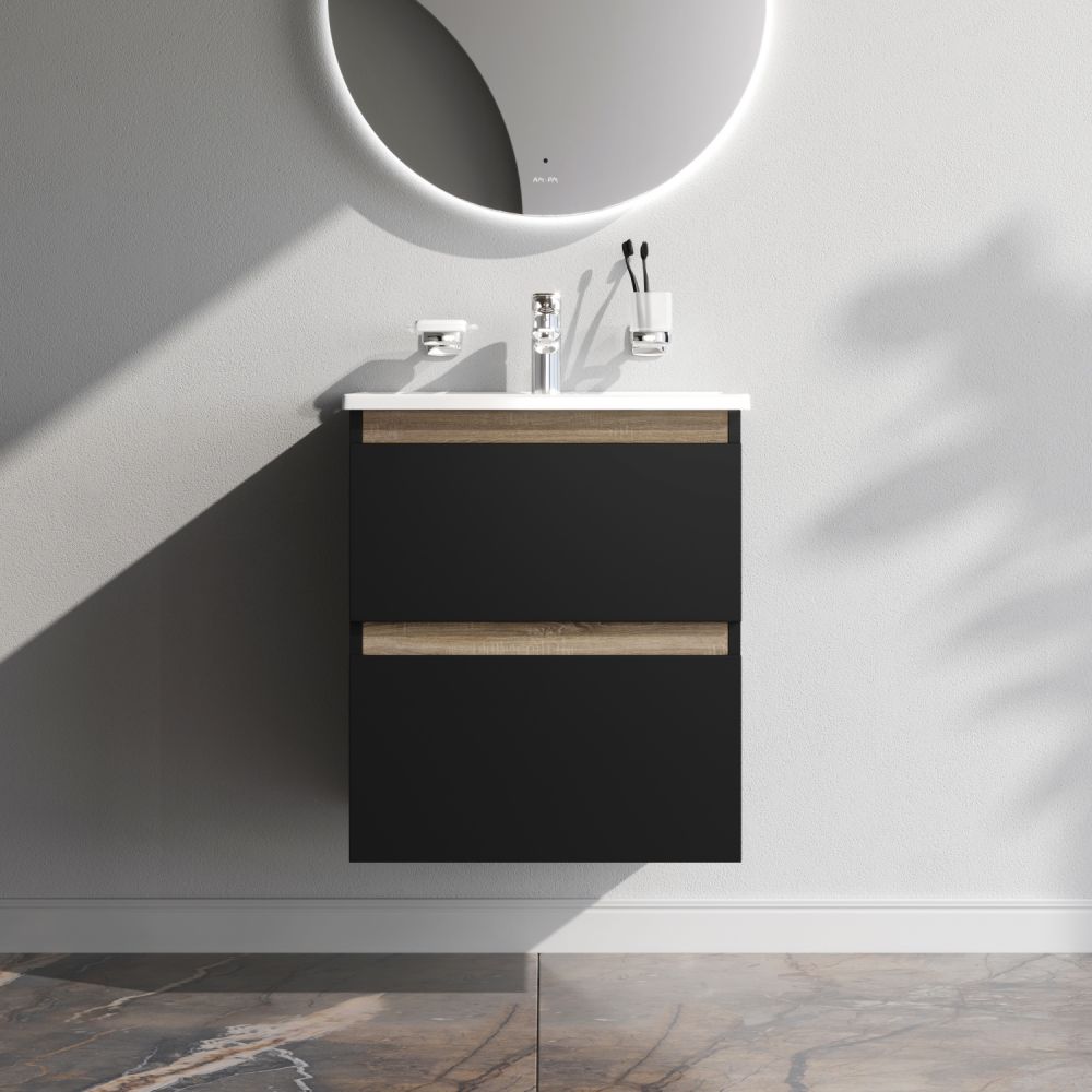 M85AFHX0552BM X-Joy, База под раковину, подвесная, 55 см, 2 ящика, черный матовый M85AFHX0552BM X-Joy, База под раковину, подвесная, 55 см, 2 ящика, черный матовый