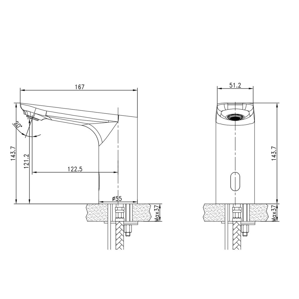 Смеситель Lemark Project для раковины монолитный бесконтактный (сенсорный) (LM4658CE), артикул LM4658CE