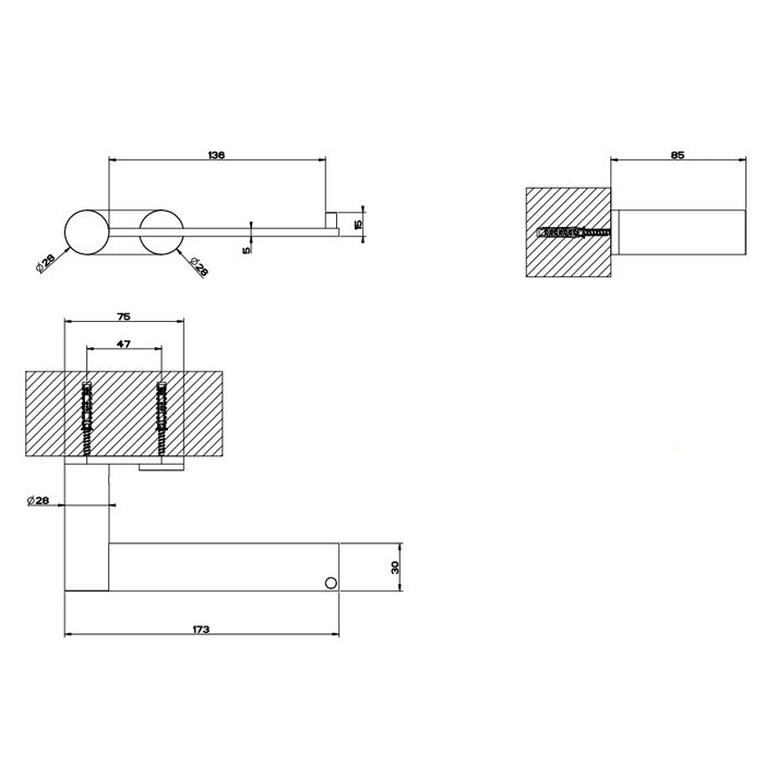 GESSI 316 Держатель для туалетной бумаги вертикальный или горизонтальный, цвет: steel brushed