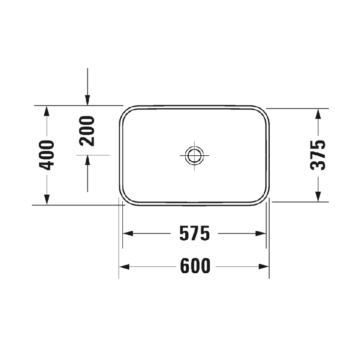 Duravit Happy D.2 Plus Раковина 600х400мм, без перелива,с выпуском с керамической крышкой, покр WonderGliss, цвет: белый