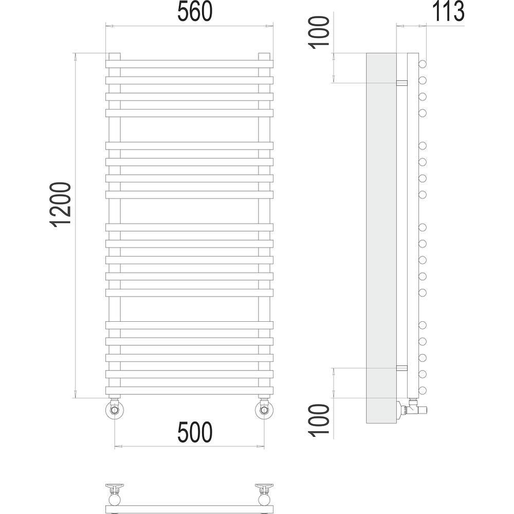 Полотенцесушитель водяной Terminus Кремона П18 50х120