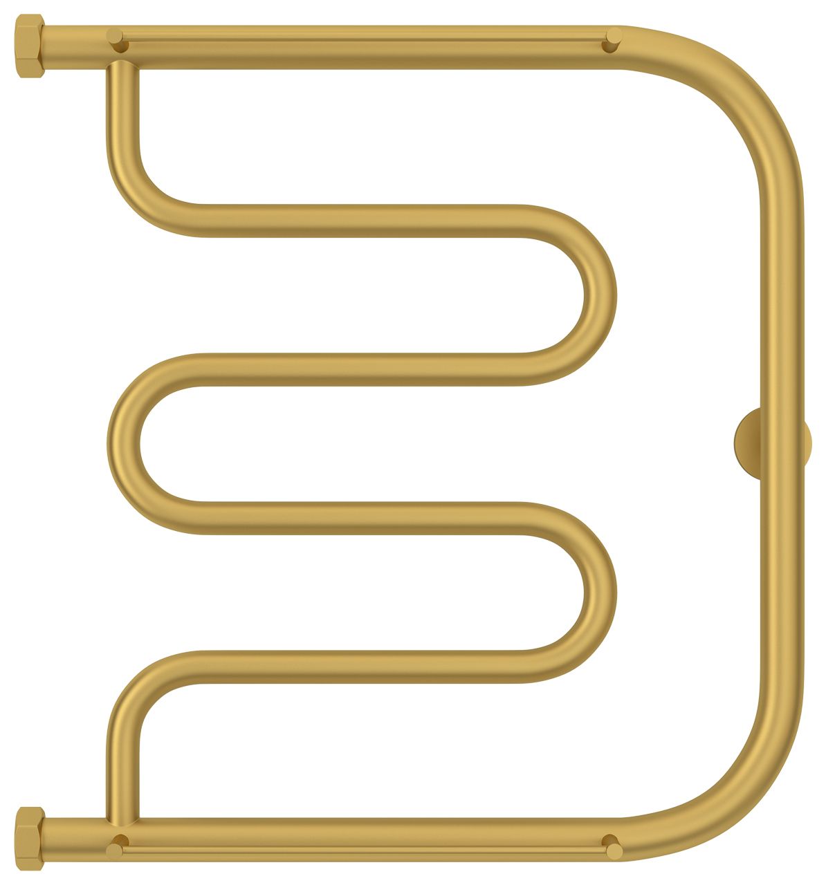 Полотенцесушитель водяной "Лира+" 2П 500х500 Н. Г. 1" (Матовое ЗОЛОТО)