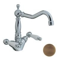 CISAL Arcana Toscana Смеситель двухвентильный для раковины на 1 отверстие с донным клапаном, цвет бронза