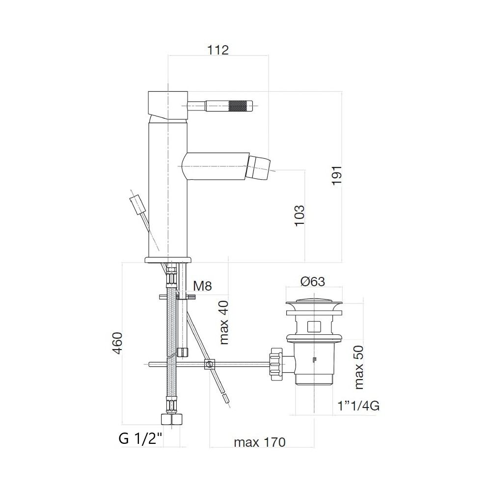 Смеситель для биде Webert Rimini RI840102010, золото, артикул RI840102010