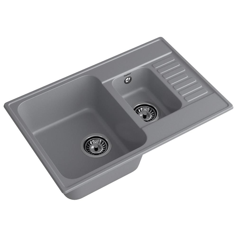 Кухонная мойка GranFest QUARZ 21К, темно-серый, артикул 21К темно-серый
