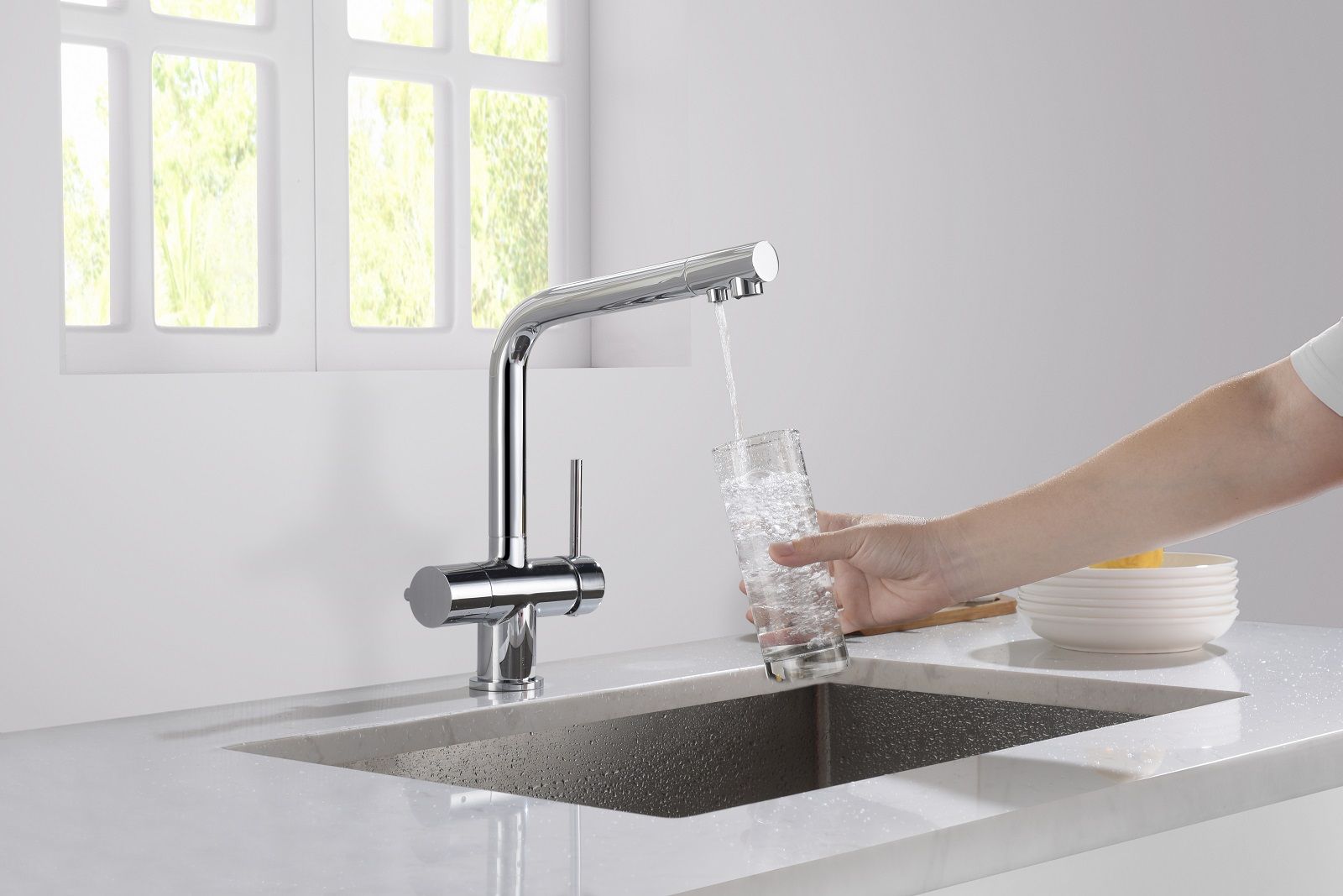 Смеситель для кухни с подключением фильтра Timo Saona 2396/00F хром, артикул 2396/00F