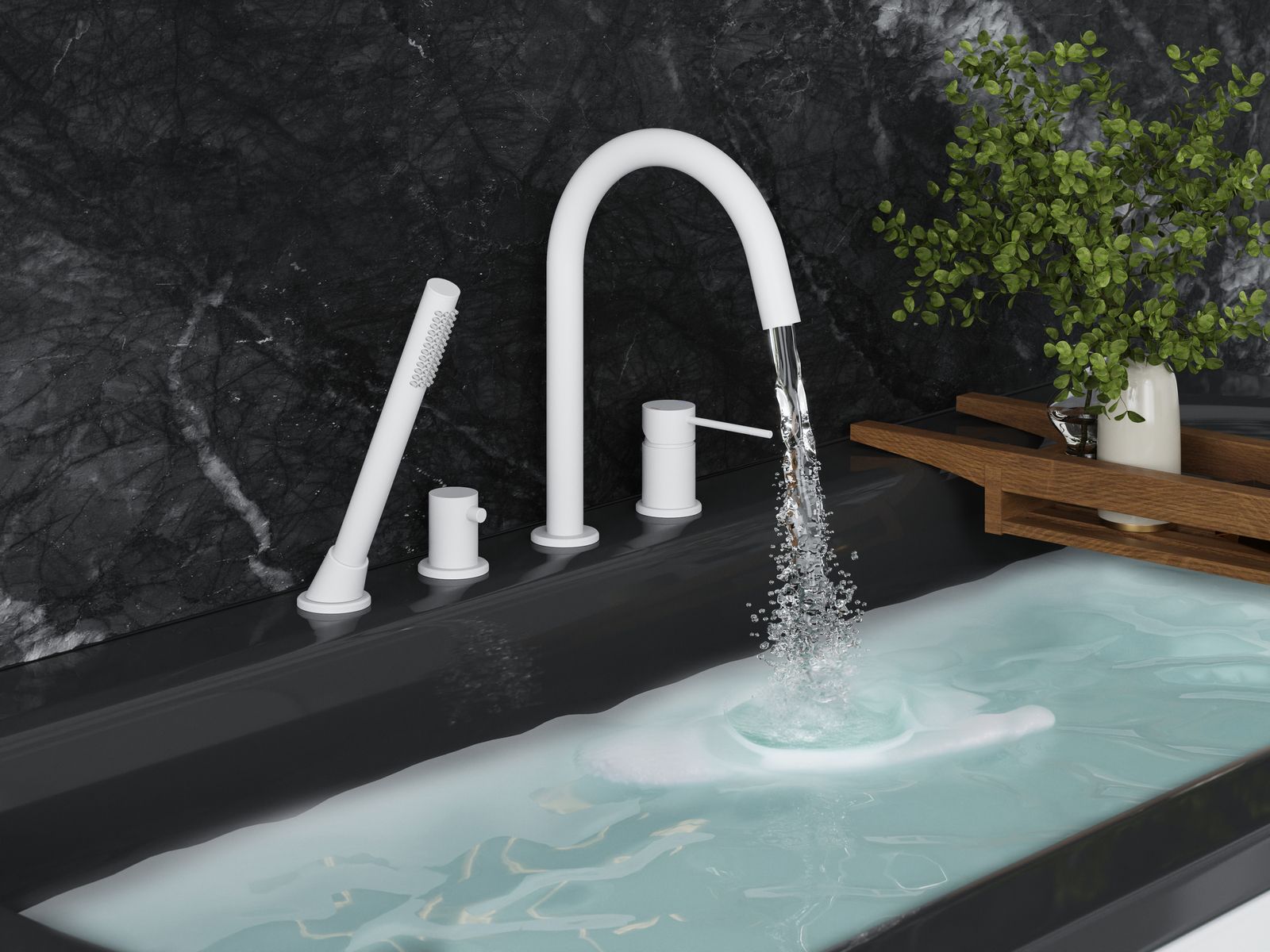 Смеситель для ванны с душем, врезной Timo Saona 2320/16Y белый матовый, артикул 2320/16Y