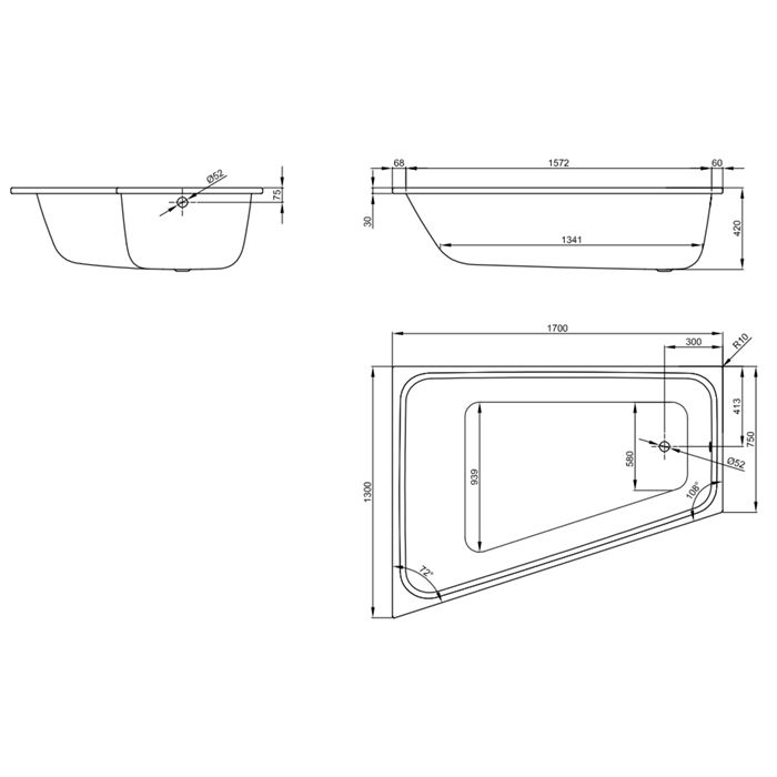 BETTE Ножки для ванн Arco/Home Oval/One Hjghline/Pool/Spa/Space L регулируемые (комплект)