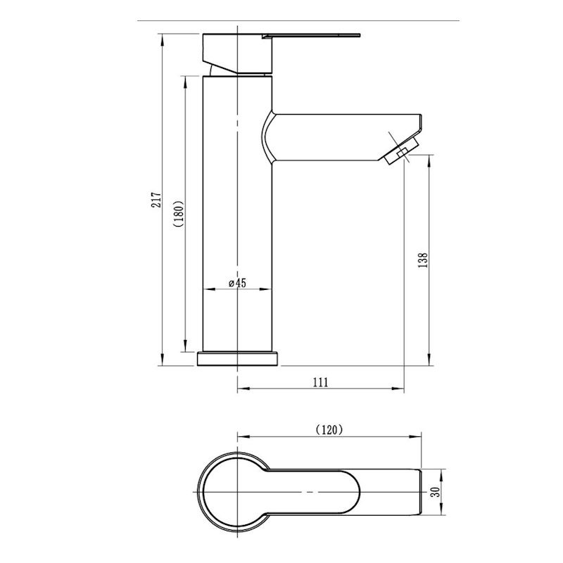 Смеситель для раковины Voda OL26LB, черный