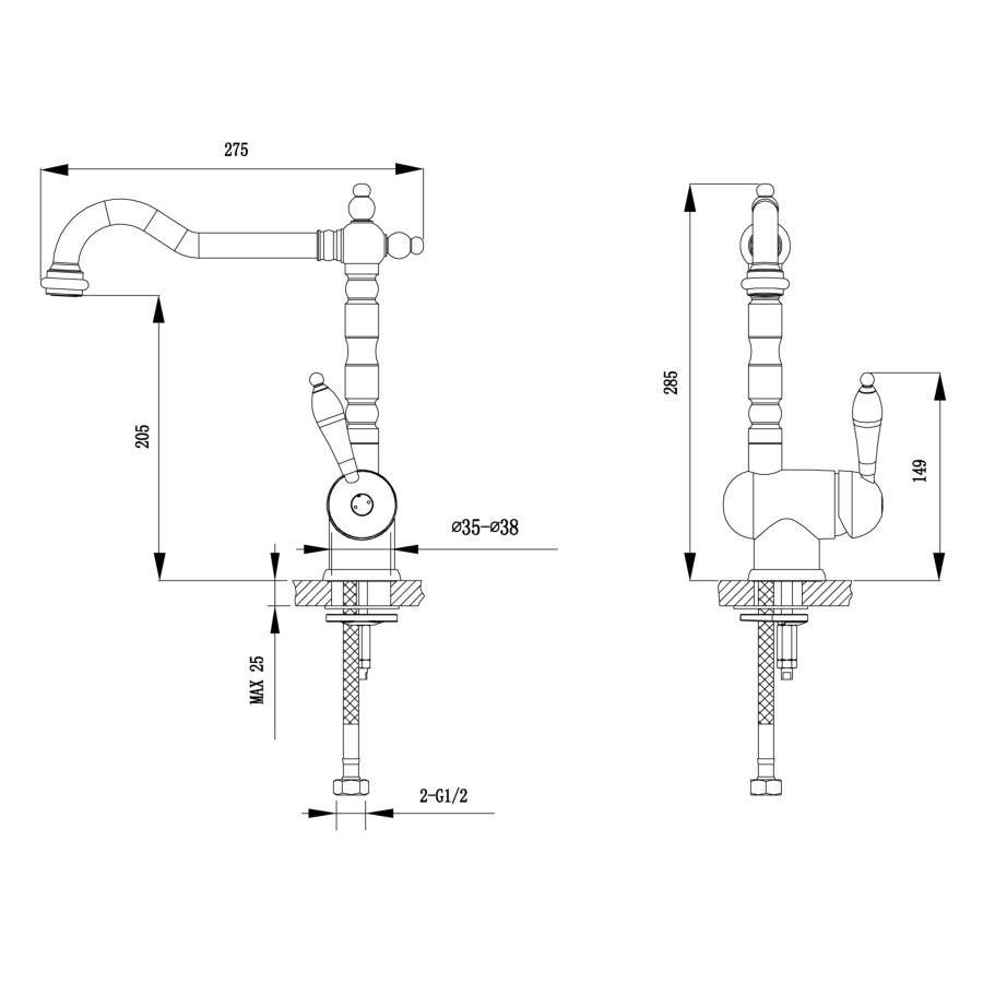 Смеситель для кухни Timo Morea 2406F anthracite