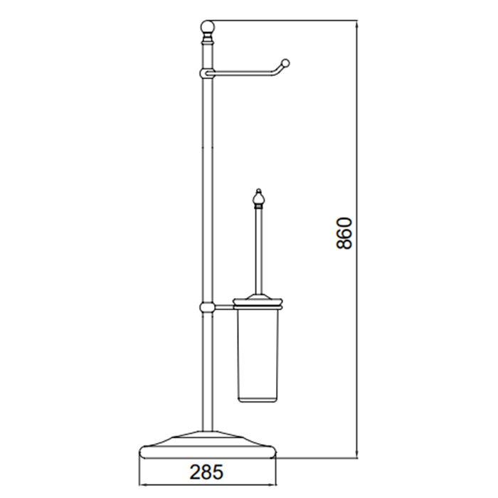 Sbordoni Piantane Стойка напольная, с ёршиком и держателем для бумаги, цвет: матовая бронза