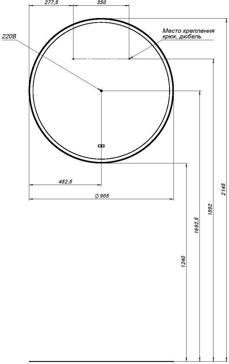 Зеркало Aquanet Тренд 90 черный Зеркало Aquanet Тренд 90 черный
