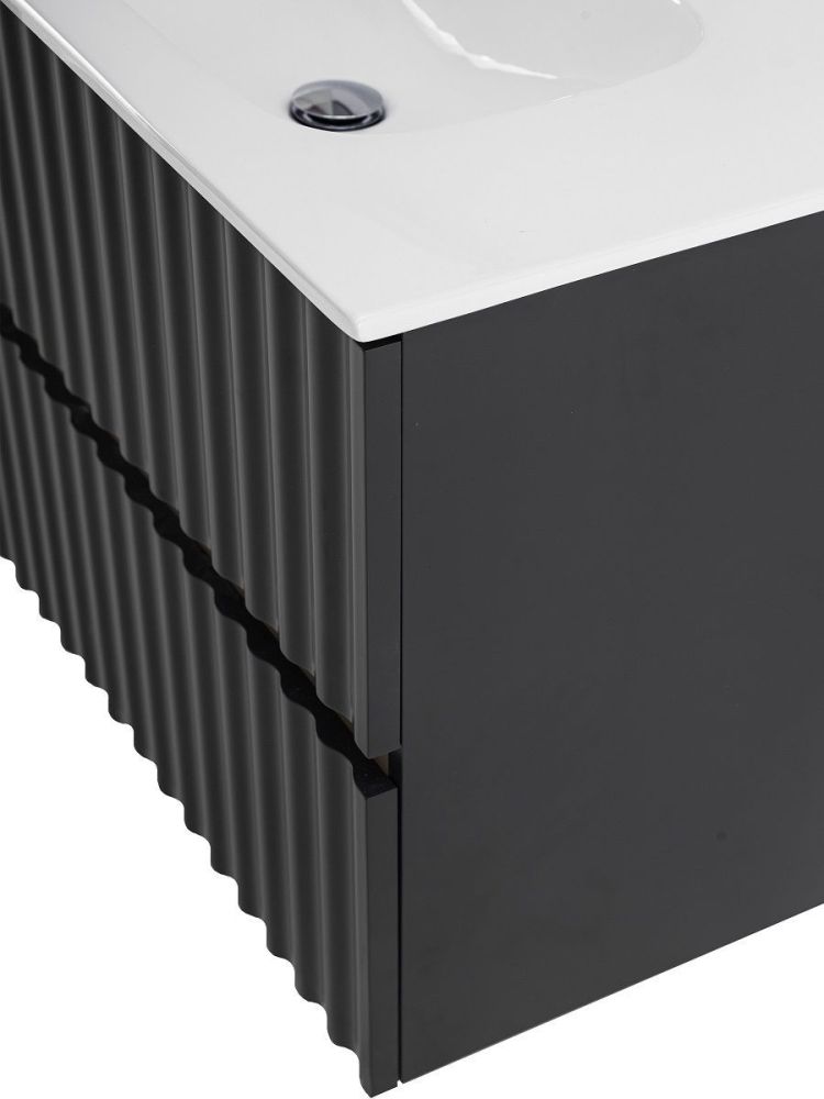 ELEGANT База под раковину подвесная с двумя выкатными ящиками, с LED подсветкой ручек. Серый матовый, 570x469x550 AM-ELEGANT-600-2C-SO-GM-LED, артикул AM-ELEGANT-600-2C-SO-GM-LED