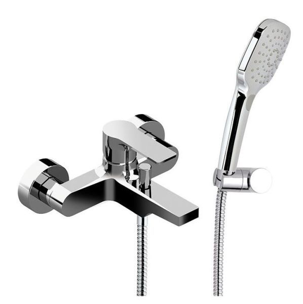 Daniel Reflex, однорычажный смеситель для ванны (излив 16,8 см), c набором для душа, цвет хром