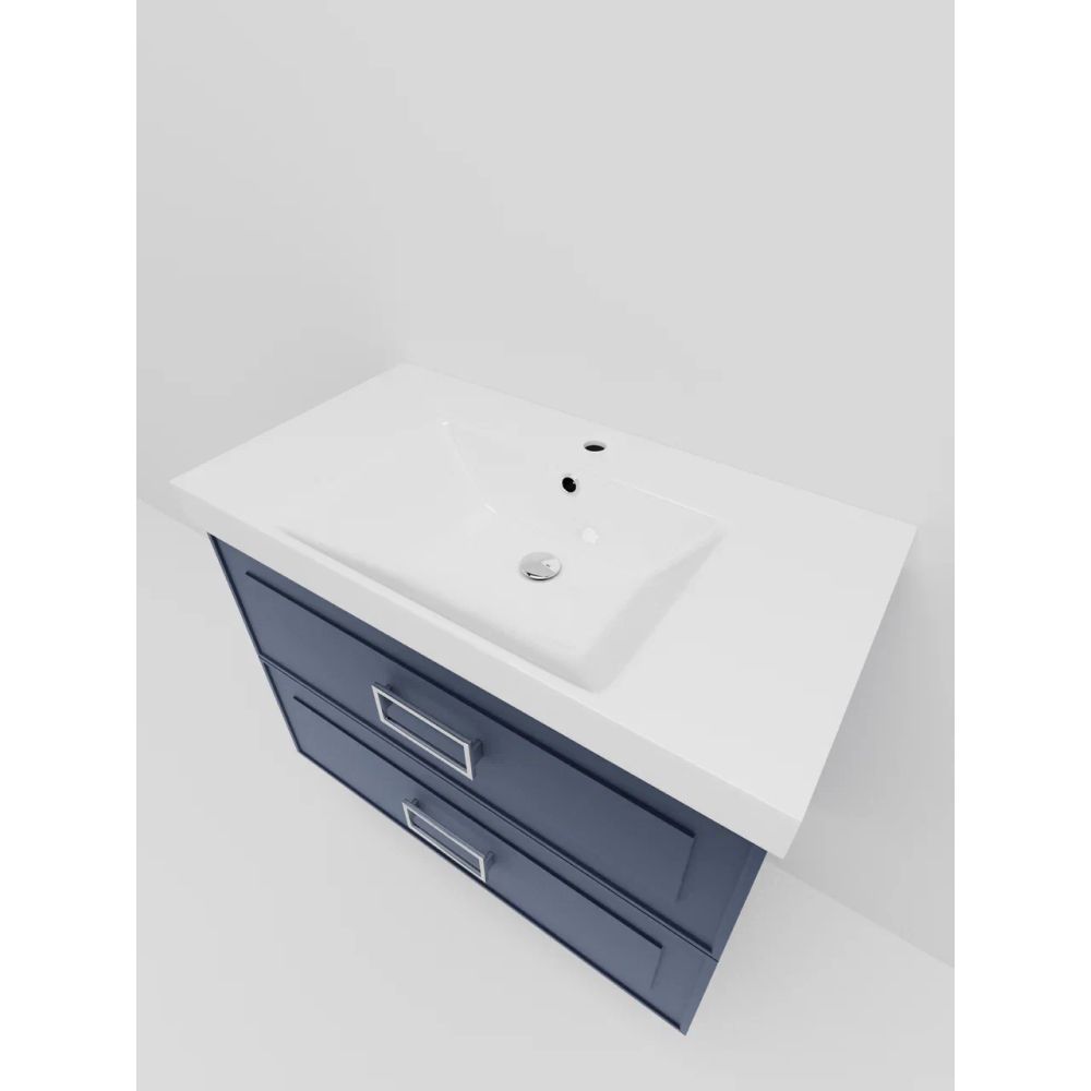Тумба под раковину подвесная La Fenice Cubo TWIN FNC-01-CUB-BG-80-2, синяя, артикул FNC-01-CUB-BG-80-2