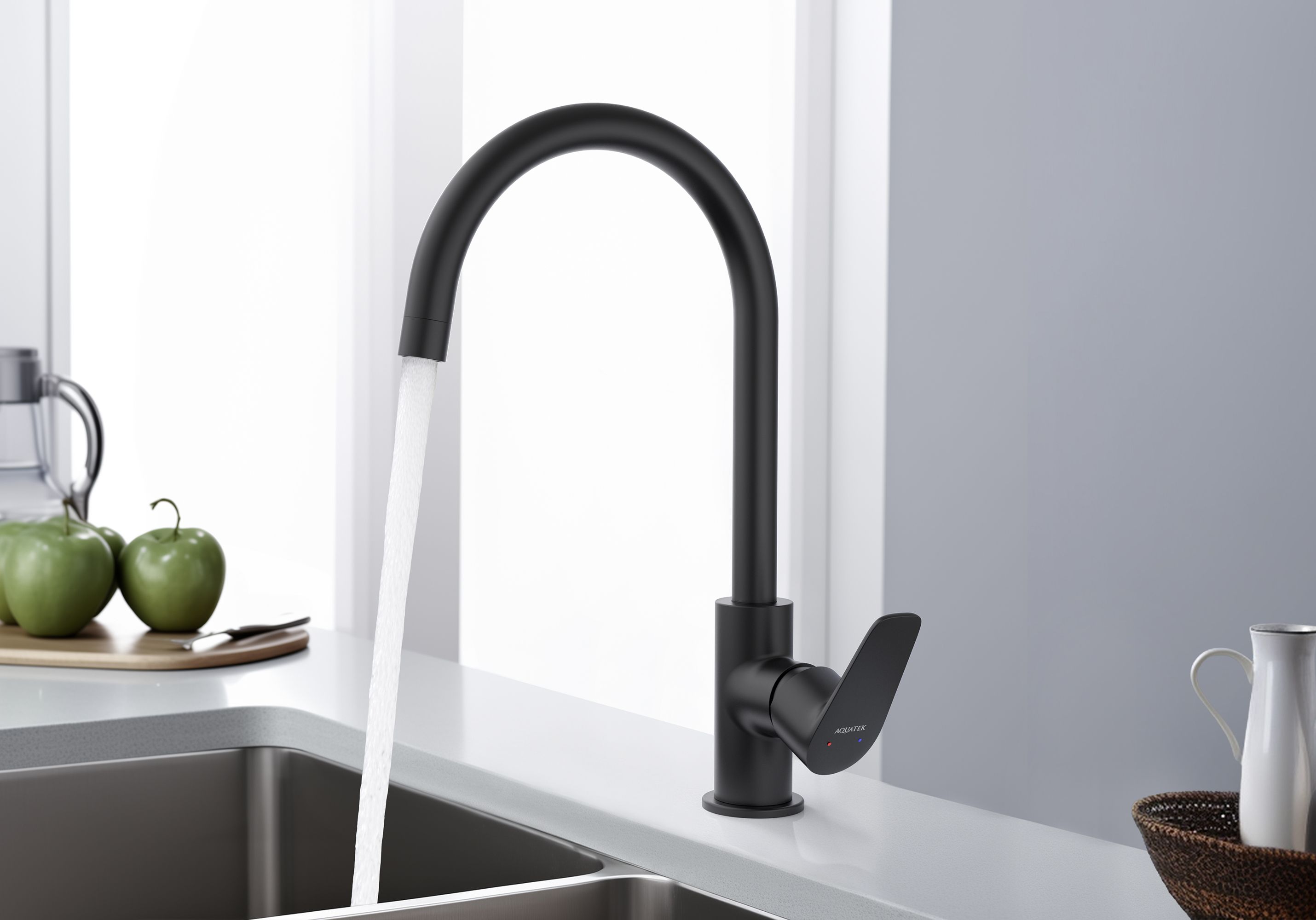 Смеситель для кухни AQUATEK, матовый черный AQ1182MB БЕТТА Смеситель для кухни AQUATEK, матовый черный AQ1182MB БЕТТА