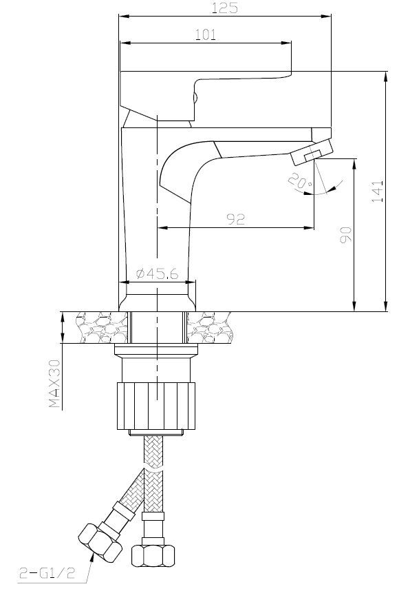 Смеситель для раковины VODA SW 26 TW