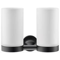 Duravit Starck T Два стакана для зубных щеток настенные, цвет: черный матовый