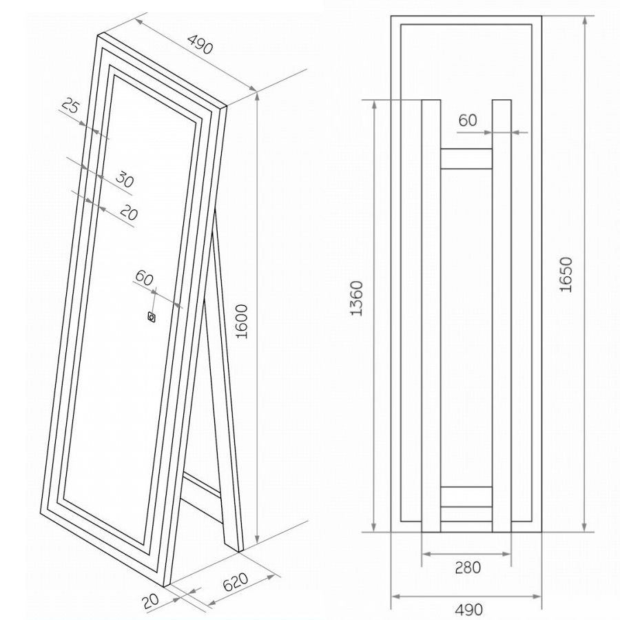 Зеркало Maretti Umbria UM1449165P18EL 49x165 см, артикул UM1449165P18EL