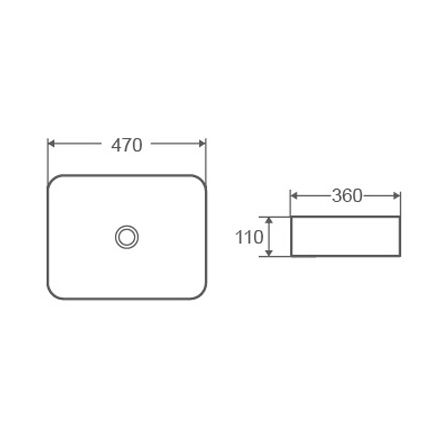 Раковина накладная DK Berlin, 470*360*110мм, белый (DT1431216), артикул DT1431216
