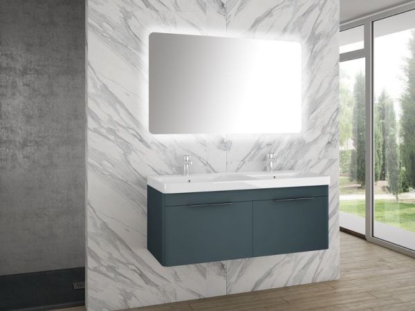 IBX REDING, тумба под дв. раковину 120 см, 2 ящика с ручками, цвет белый глян. лак