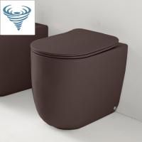 Kerasan Nolita Унитаз безободковый пристенный 55х35 см, смыв TORNADO, с креплениями WB5N, цвет Бургундский матовый