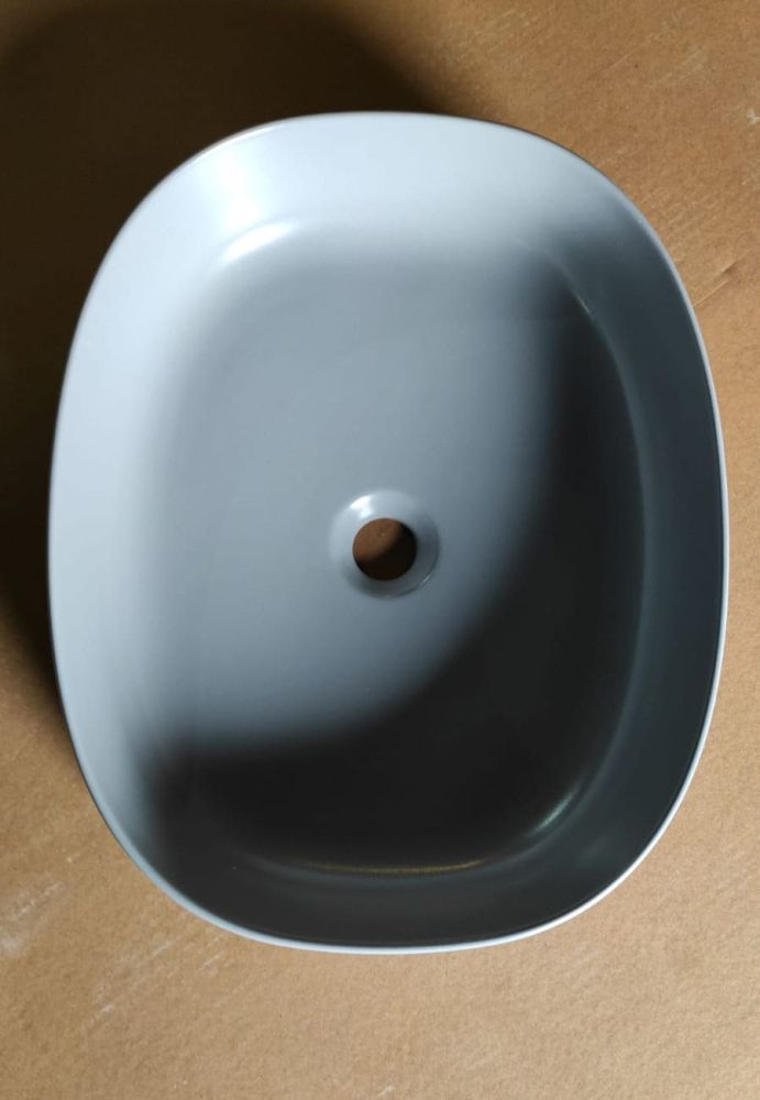 White Ceramic Jumper, накладная прямоугольная раковина 50x40x13h см, цвет серый матовый, артикул W0717FM