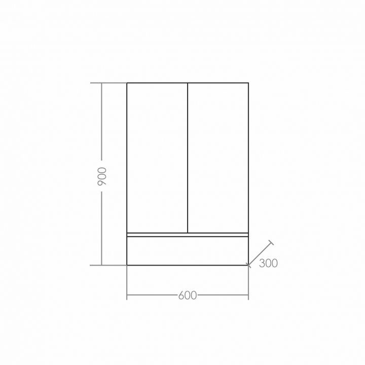 Шкаф подвесной "Марс 600*900" 1 ящ. над стиральной машиной