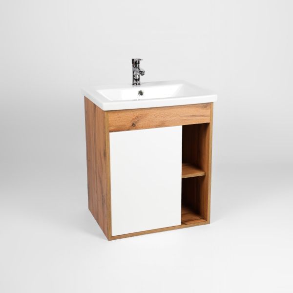 Тумба VIANT "Бостон" 1 ств подвесная 380х460х620 под раковину .S-UM-COM50/1-w (COMO 50) (VBOS50CO-T1STP)