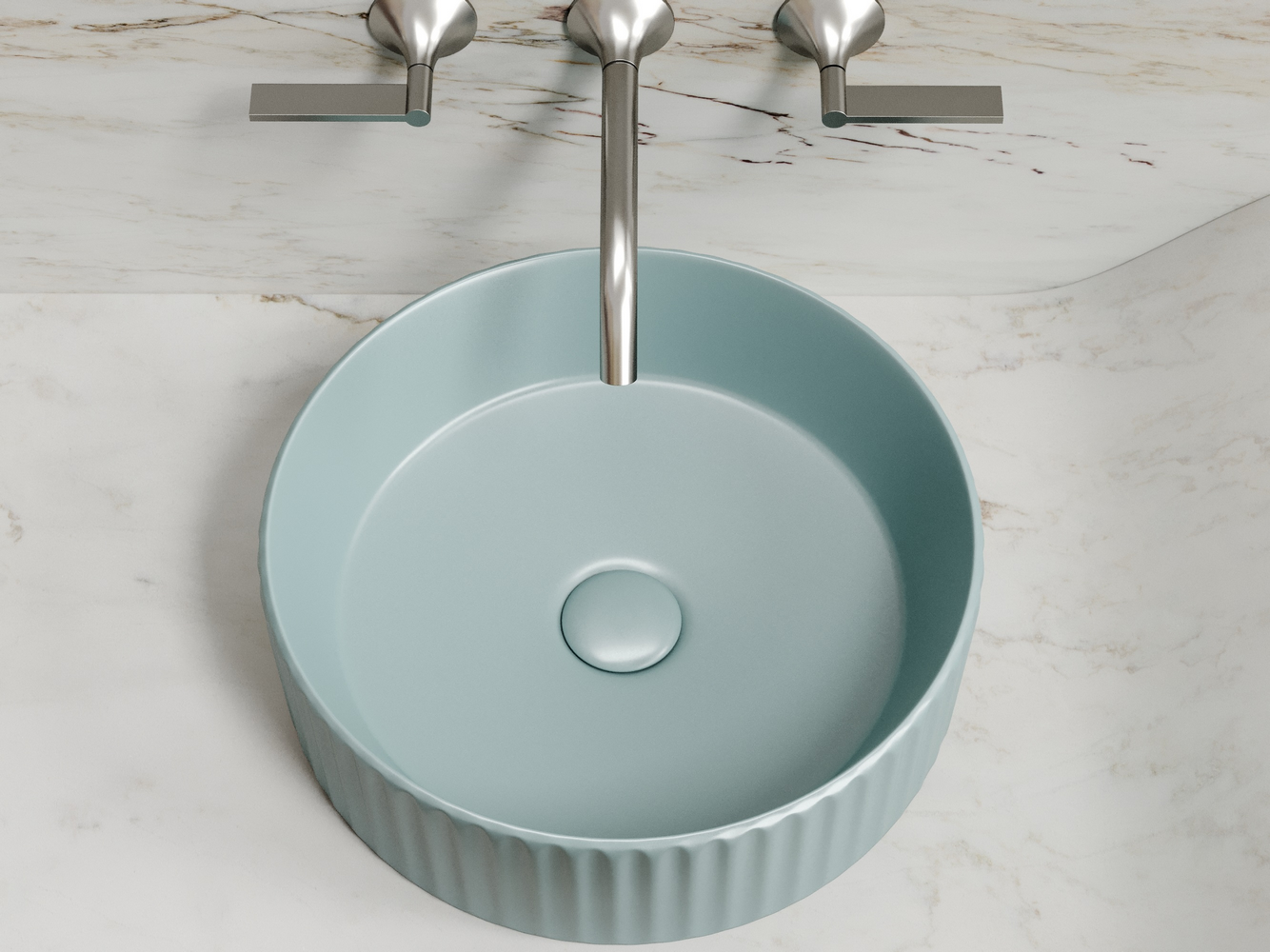 Умывальник чаша накладная круглая (цвет Зеленый Матовый) Элемент (Element) 360x360x115мм, артикул CN6057MLG