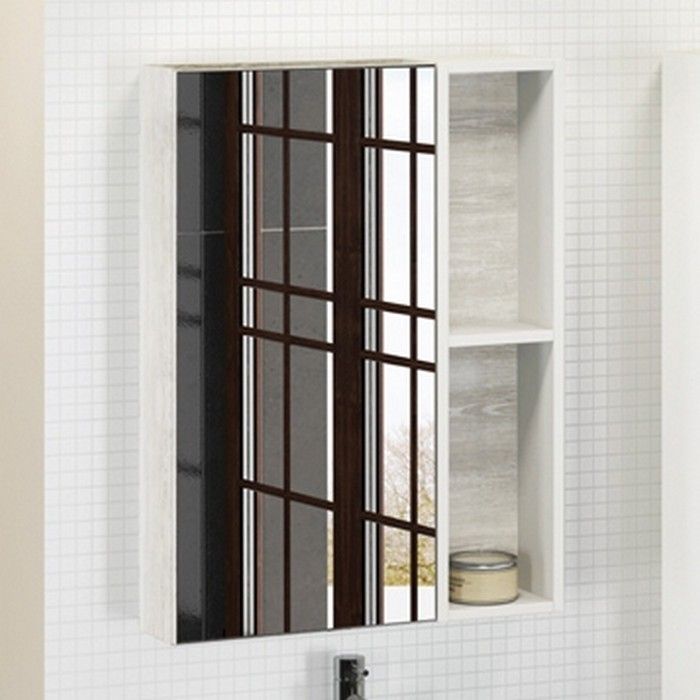 Зеркальный шкаф Comforty Прага 60 4147599 Дуб белый, артикул 4147599