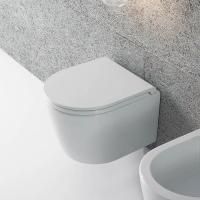 GLOBO Forty3 Унитаз подвесной БЕЗОБОДКОВОЙ 43x36 см, с системой скрытого крепежа, цвет: белый