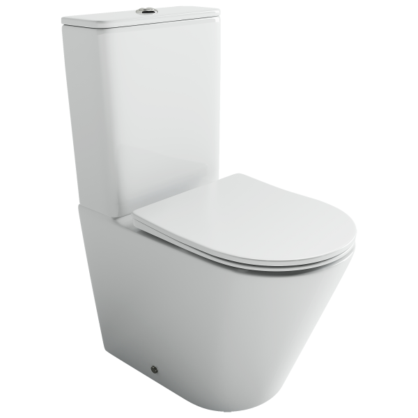 Напольный пристенный унитаз Ореол (Highlight) Торнадо с бачком сиденье микролифт белый арт CN1802T