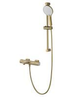 Смеситель для ванны с душевым гарнитуром и термостатом WONZON & WOGHAND SOLID, Брашированное золото (WW-C2011-A-BG)