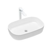 Комплект 2 в 1 Lavinia Boho Bathroom Sink Slim 21510047, накладная фарфоровая раковина 54 см, смеситель