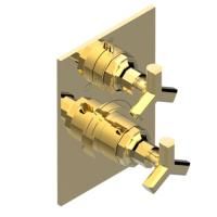 THG Les Ondes Смеситель для душа, термостатический, с переключателем на 3 потока, цвет Soft matt gold