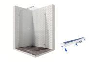 Душевой уголок Ambassador Abner 10011102L-ST7, квадратный, линейный трап, 100х100