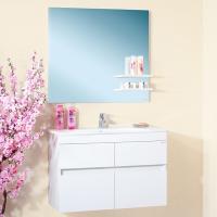 Тумба под раковину Бриклаер Мадрид 85 подвесная белая высокоглянцевая