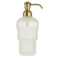 MIGLIORE Колба дозатора для жидкого мыла с диспенсером универсальная, стекло матовое с декором/бронза