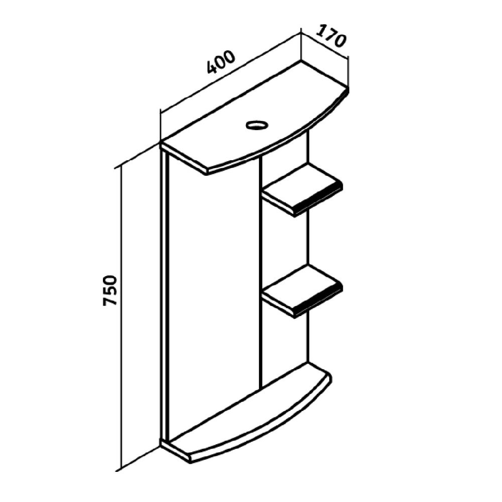 Зеркало для ванной Runo Азов 40 (00000000934), артикул 00000000934