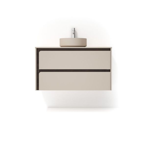 Visobath Indico, комплект: тумба 100см + столешница + раковина, цвет бежевый матовый лак (Cotton-Valenti)