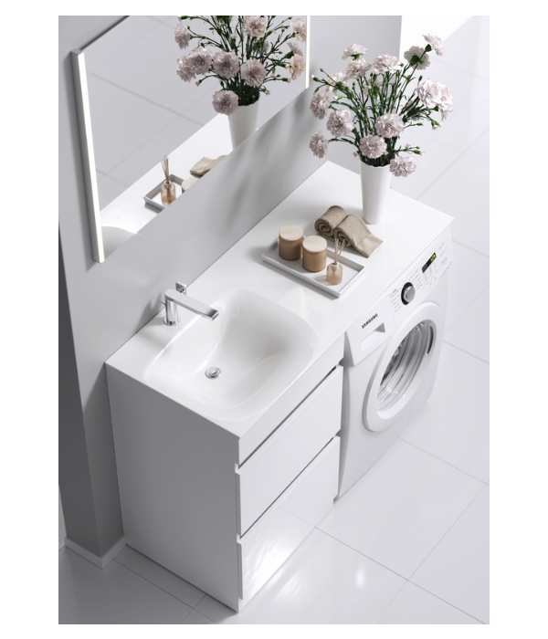 "Forma" тумба под умывальник с ящками, цвет белый, FOR01052, ТМ «AQWELLA»