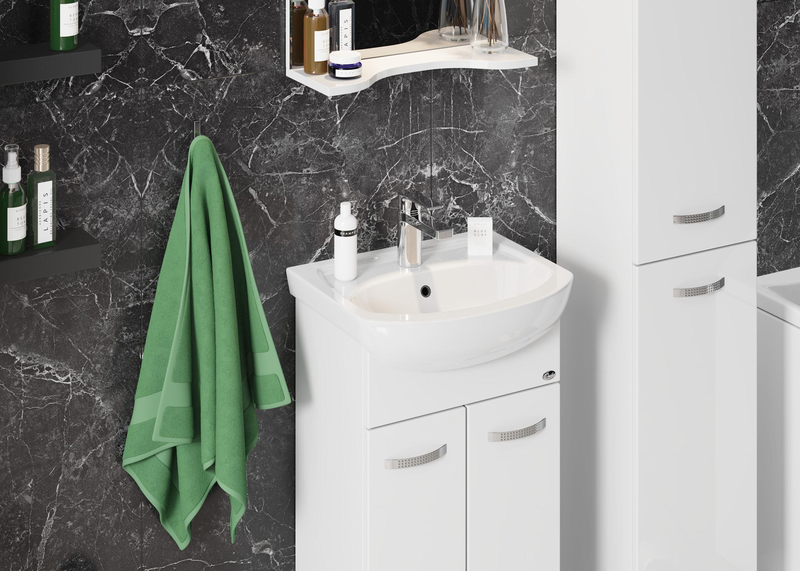 Тумба Onika Коралл 47 напольная, белая (ум. Дора 47/ Азов 45)