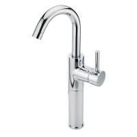 FORTIS Смеситель для раковины моноком. ручка сбоку, высокий, излив изогут, хром