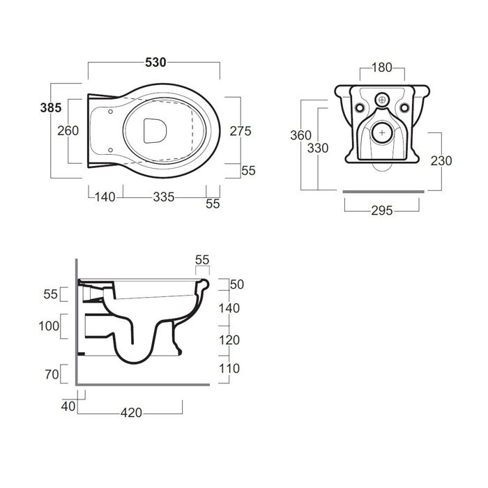 SIMAS Lante Унитаз подвесной безободковый "Rimless", 53х38,5см, цвет белый