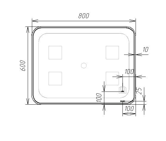 Зеркало VIANT "Люксембург" 80х60 LED подсветка  (VLUX8060-ZLED), артикул VLUX8060-ZLED