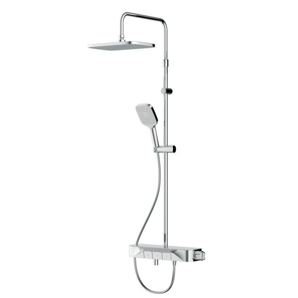 F078F700 Func, душ.система: см-ль-полка д/ванны/душа, душ.штанга, верхн. душ квадр., ручн.душ, хром